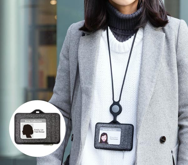 [識別證套－沙紋款]識別證、卡夾、零錢包 一起帶著走